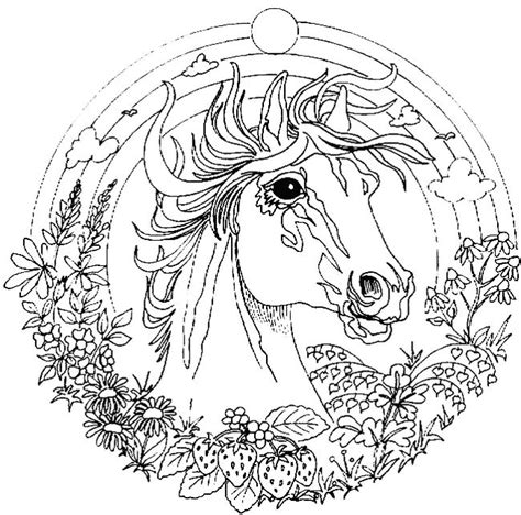 Résultat de recherche dimages pour mandala animal art. Coloriage de Mandala, dessin Un beau cheval pour le ...