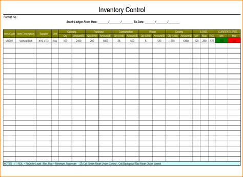 Physical Stock Excel Sheet Sample 5 Sample Excel Inventory