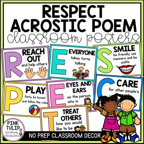Respect Acrostic Poem Poster Set Classroom Decor Classroom Posters
