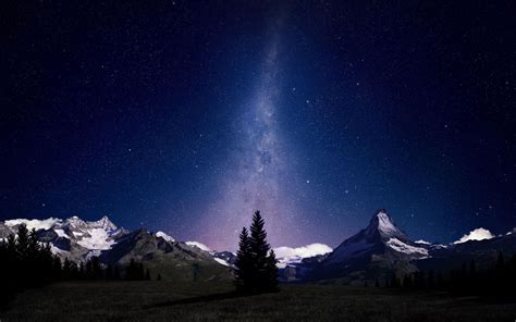 3840x2400 Mountains Under The Stars 4k Hd 4k Wallpapersimages