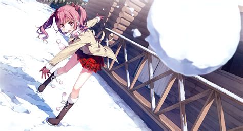 2885621 Anime Anime Girls School Uniform Plaid Pink Eyes Pink Hair