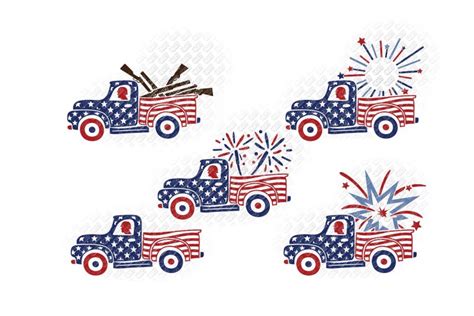 4th of July Truck SVG in SVG/DXF/EPS/JPG/PNG • OhMyCuttables