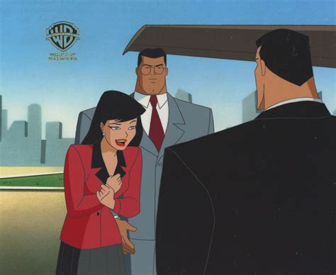 Superman The Animated Series Original Production Cel Lois Lane Clark Kent And Bruce Wayne