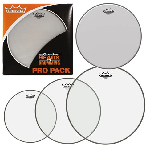 Remo Pro Pack Emperor Clear Fusion 10 12 16 With Ambassador Coated 14