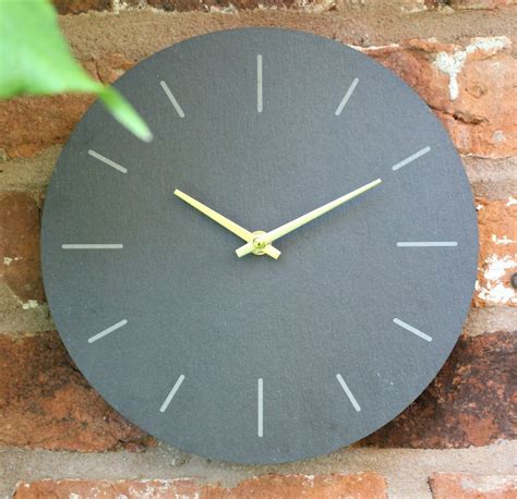 Grey Slate Simplistic Wall Clock The Home Hut