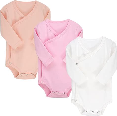 Side Snap Onesies Baby Bodysuit Newbron 12 Months 3 Pack L Pinkivory
