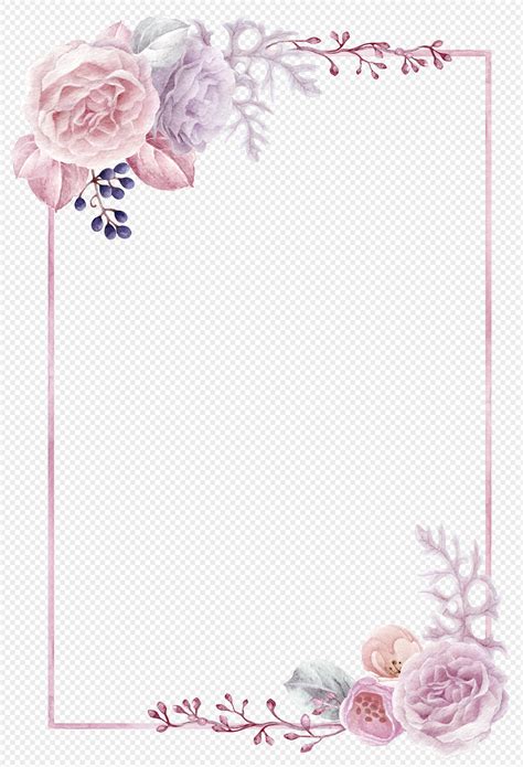 Hand Painted Flower Border Design Png Imagepicture Free Download