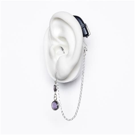 Double Purple Pea Hearing Aid Jewelry Deafmetal Hearing Jewelry