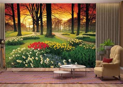 Floral Sunset Pr1857 Wall Mural Full Size Large Wall