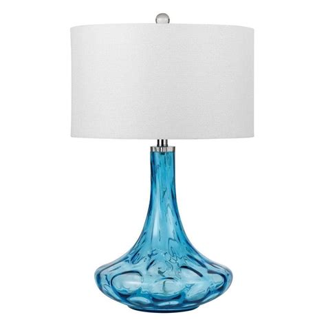 Cal Lighting In Aqua Blue Eustis Glass Table Lamp Bo Tb The