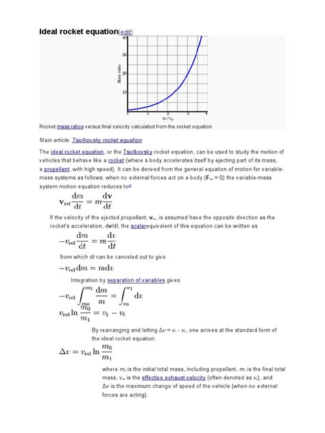 Ideal Rocket Equation Pdf