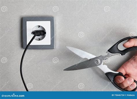 Cutting Electricity Concept Stock Photo Image Of Mount Hand 73646734