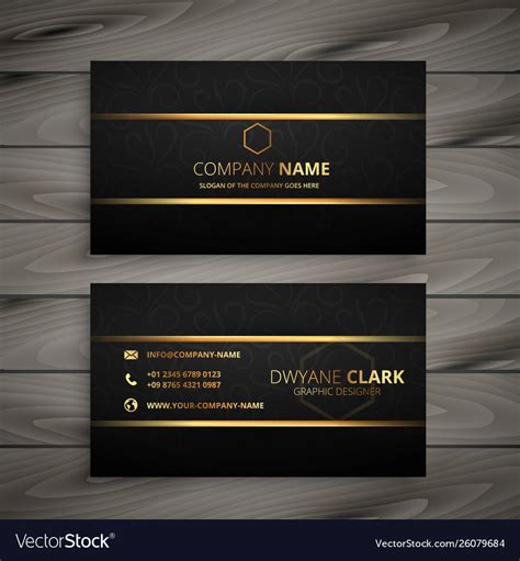 Rockdesign provide free business card templates for all our customers. Black and gold premium business card design Vector Image
