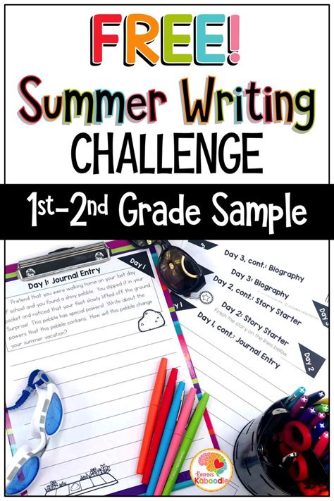 Free Summer Writing Prompts Sampler For 1st And 2nd Grade Summer