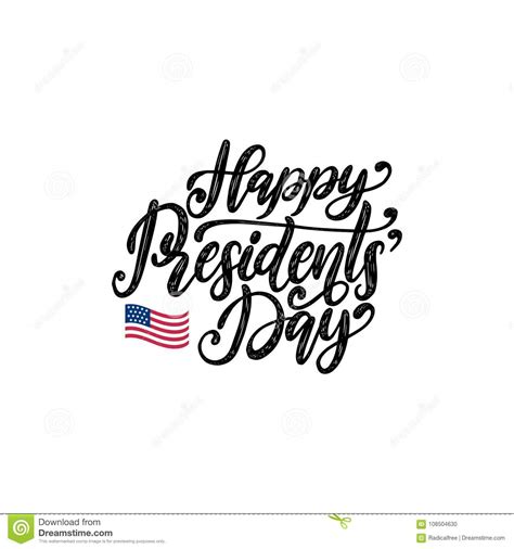 Happy Presidents Day Handwritten Phrase In Vector National Holiday