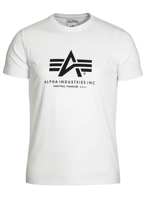 Alpha Industries Basic White Cotton Logo T Shirt Shop Alpha T Shirts