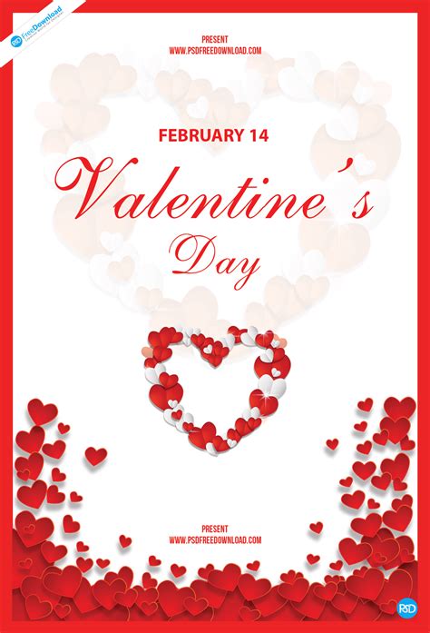 Valentines Day Card Flyer Psd Psd Free Download