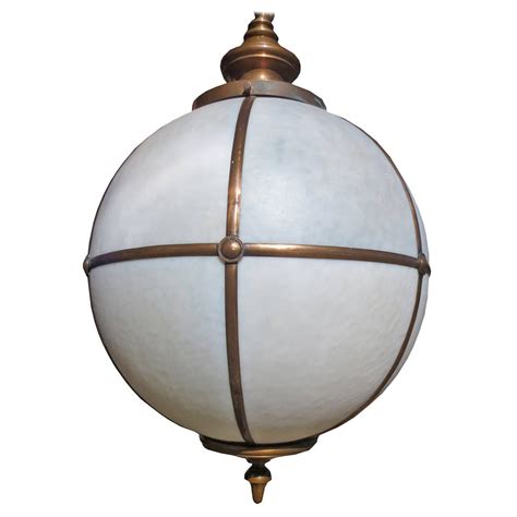 Source for outdoor exterior hanging globe light pendants. Early 20th Century Large Globe Form Hanging Light Fixture ...