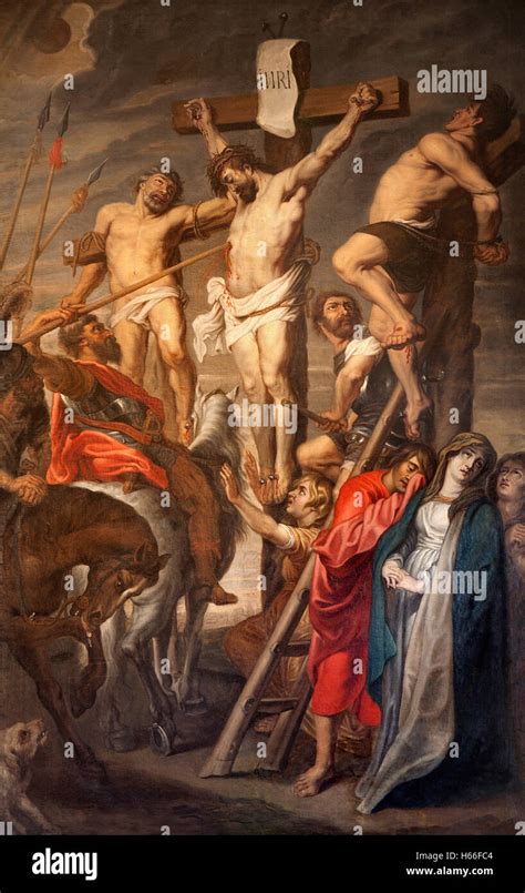 Ghent Christ On The Cross Between Two Thieves By Pieter Pauwel Rubens 1619 Ad In Saint