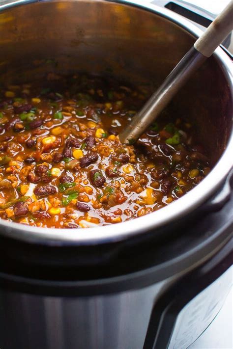 Once the ground turkey is browned, sauté the aromatics with the spices. This Instant Pot Chili recipe is made with canned beans ...