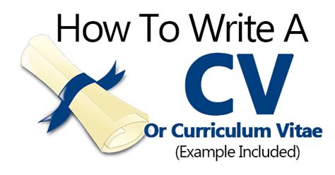 But you need a cv to tell your story. How To Write A CV or Curriculum Vitae (Example Included)