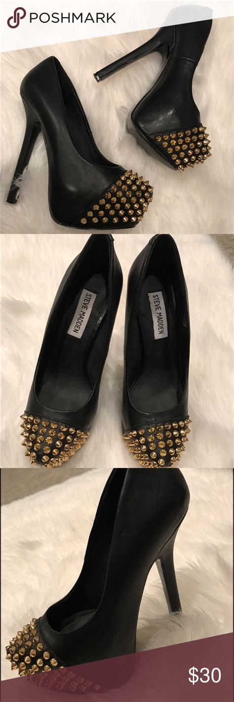 Steve madden remmedy womens shoes size 7.5 m black pumps suede leather heelstop rated seller. Steve Madden spiked heels | Spike heels, Heels, Steve ...