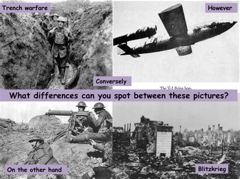 Differences Between Weapons In Ww1 And Ww2 Teaching Resources