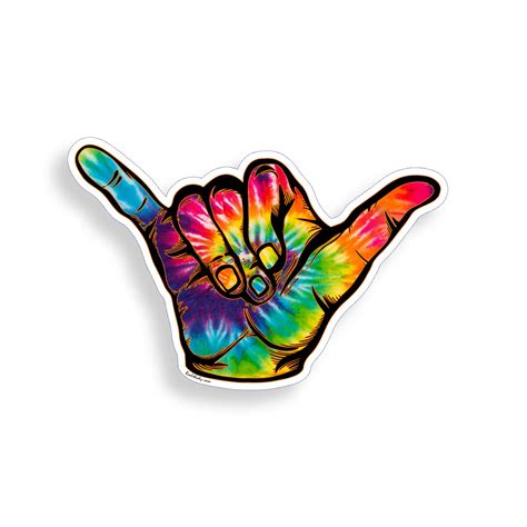 Buy Tie Dye Hang Loose Shaka Sticker Sign Symbol Beach Surf Cup Cooler