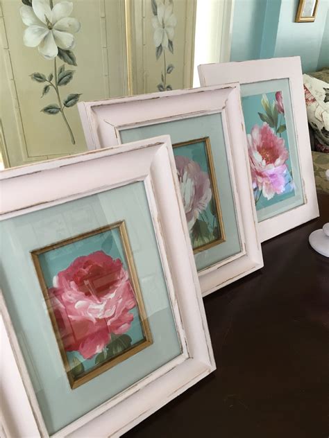 Pink And Gold Shabby Frames To Compliment These Floral Pictures So
