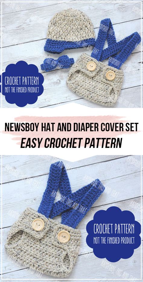 Crochet Newsboy Hat And Diaper Cover Set Pattern Easy Crochet Hat