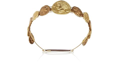 Lyst Dolce And Gabbana Goldtone Coin Headband In Metallic