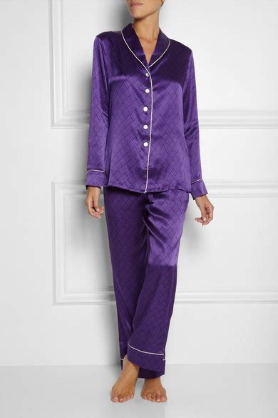 Olivia Von Halle Lila Printed Silk Satin Pajama Set Net A Portercom