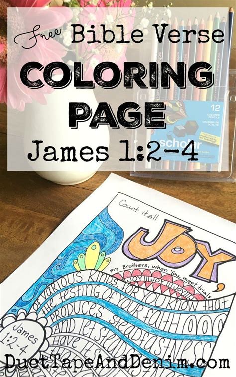 Hand Drawn Bible Verse Coloring Page James 12 4 Free Download