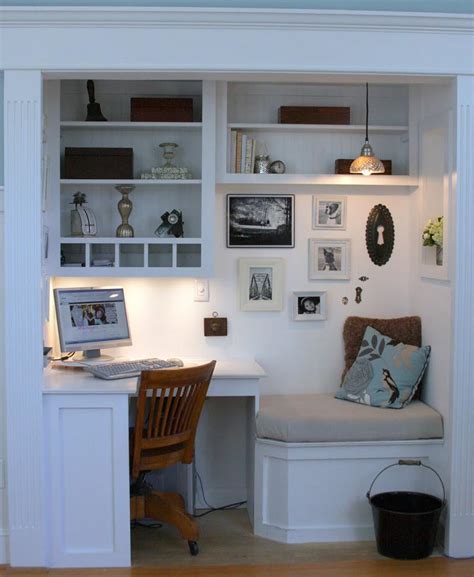 A snug place for work, pinterest, enjoying coffee or a little bit of all three. Quiet Corner:Turn Your Closet into a Home Office - Quiet ...