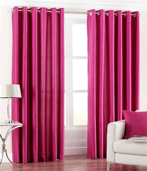39 Off On Hargunz Polyester Pink Floral Eyelet Curtain On Flipkart