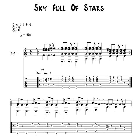 A Sky Full Of Stars For Guitar Guitar Sheet Music And Tabs