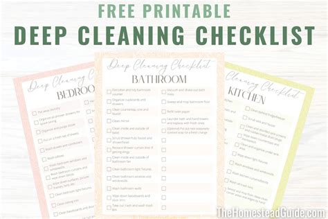 The Ultimate Whole Home Deep Cleaning Checklist Free Printable Pack The Homestead Guide