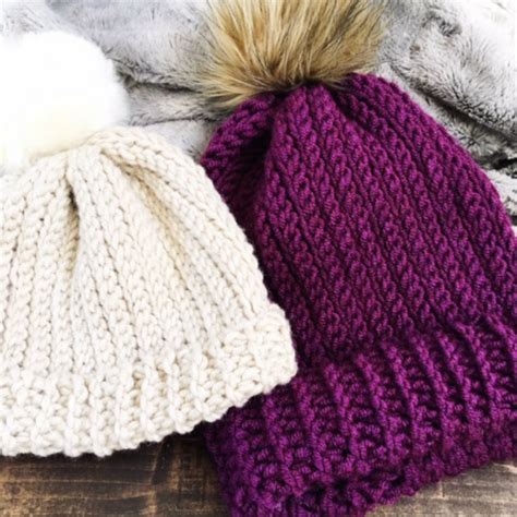 To access the free pattern for this hip and cheery knitted piece, please click on this link. The Ribbed Beanie | AllFreeCrochet.com