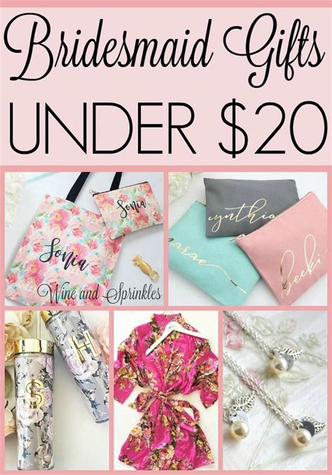 Unique gifts for her under $20. 20 Bridesmaids Gifts Under $20 | Wedding gifts for ...