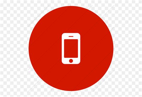 Iconsetc Flat Circle White On Red Bootstrap Font Awesome Mobile Cell
