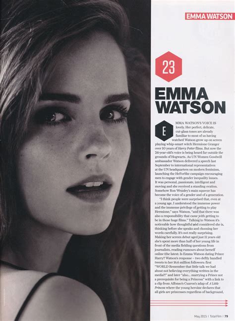 Emma Watson Total Film Magazine May 2015 Issue Celebmafia