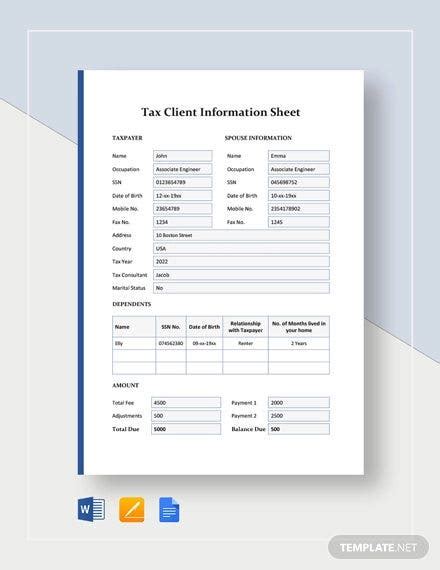Client Information Form Template Free Download Free Printable Templates
