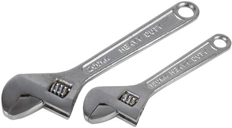 D03106 Duratool 6 And 8 Chrome Finish Adjustable Wrench Set 2 Piece