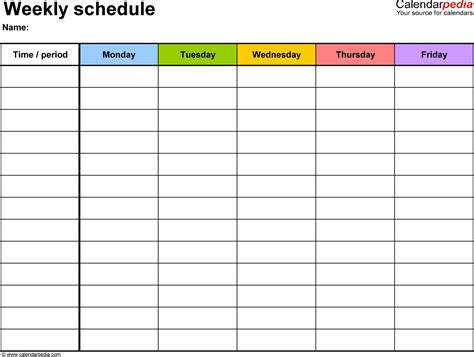 Printable Blank Monthly Calendar Excel Templates Calendar Templates