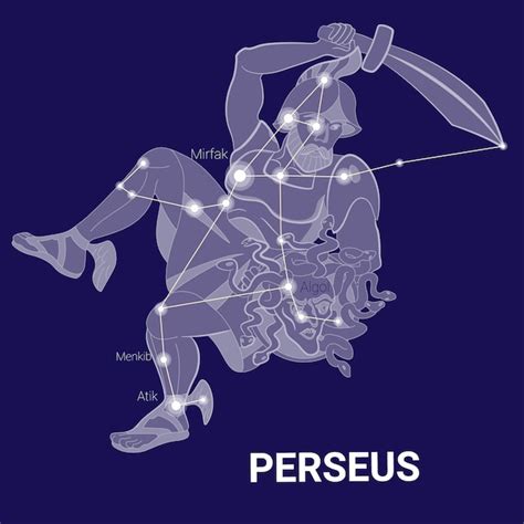 Premium Vector Perseus Constellation From The Sky