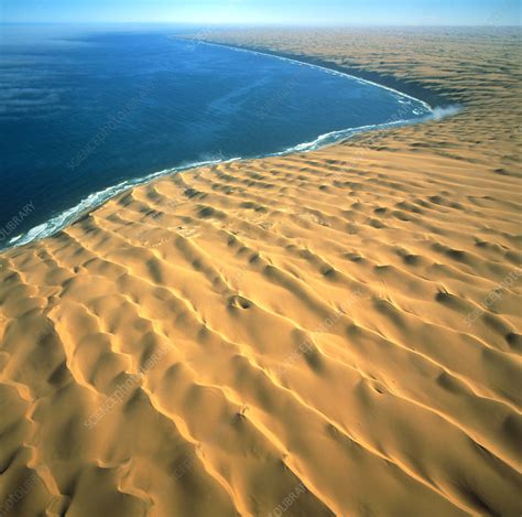 View Of Namib Desert Dunes Meeting The Ocean Stock Image E6200379