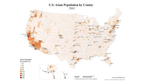 U S Asian Population By County Vivid Maps