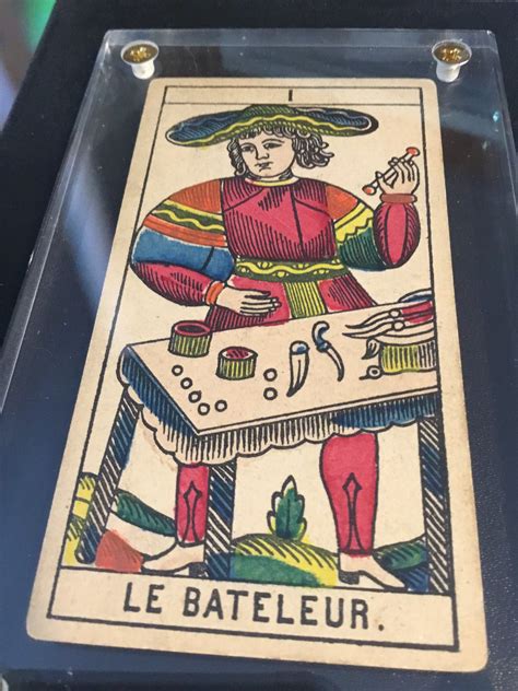 “the Magician” Historical Antique Hand Painted Tarot Card 1890s