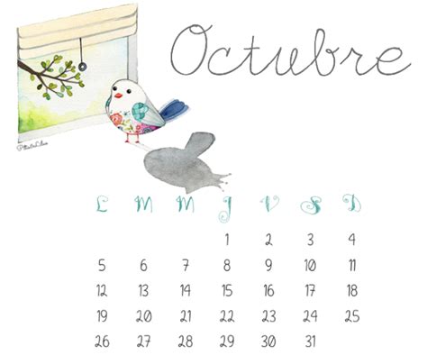 Calendario Imprimible Y Fondo Pantalla Octubre 2015 Home Decor