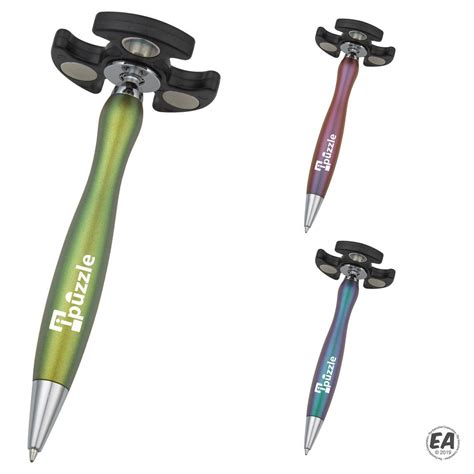 Customized Iridescent Fidget Spinner Pen Promotional Toy Pens